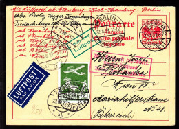 1929. Air Mail. 10 øre Green On 24 Grossen Antwort Postkarte From Österreich To Wien From KØB... (Michel 143) - JF103828 - Luchtpostzegels