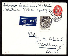 1930. Air Mail. 50 øre Grey On 20 øre Envelope. KØBENHAVN 1.7.30 MARIEHAMN 2.VII.30. Åland. S... (Michel 180) - JF103866 - Airmail