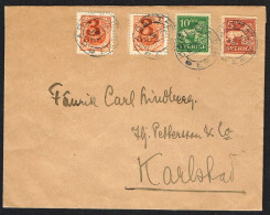 1922. 3 ÖRE On 2 ÖRE Coat Of Arms From Envelopes 2 Ex Used Together With 5 And 10 öre Liontype On Cover KA... - JF103999 - Postwaardestukken