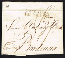 1815. DANEMARCK PAR HAMBOURG. On   Cover To Bordeaux In France With Complete Contents Written Flensburg 12... - JF104052 - Schleswig-Holstein