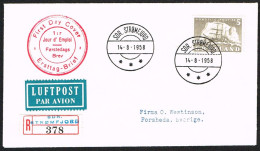 1958. Gustav Holm. 5 Kr. Grå FDC 14-8-1958. (Michel 41) - JF104060 - Cartas & Documentos