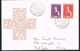 1939. Red Cross. Queen Alexandrine. 10 Øre + 5 Øre Violet/red + 15 Øre + 5 Øre Carmine/red On... (Michel 251) - JF104064 - Covers & Documents