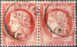 X1234 - FRANCE - CERES (PAIRE) N°57 - CàD De CAGNES (Alpes Maritimes) Du 24 JUILLET 1876 - 1871-1875 Cérès