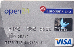 GREECE - Open 24, Eurobank EFG Visa, 01/07, Used - Tarjetas De Crédito (caducidad Min 10 Años)