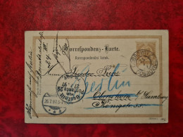 CARTE ENTIER GANZACHE WINARITZ CACHET DOBROWITZ AUTRICHE EMPIRE POUR HAMBURG  CACHET BESTELLT VOM POSTAMTE 1897 - Cartas & Documentos