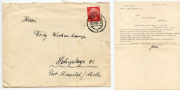 Germany 1937 Cover & Letter; Stade - Gustav Schühle To Schiplage; 12pf. Hindenburg - Covers & Documents