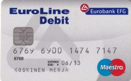 GREECE - Eurobank EFG Euroline, 12/09, Used - Credit Cards (Exp. Date Min. 10 Years)