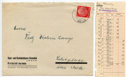 Germany 1940 Cover & Invoice; Riemsloh über Melle - Spar- Und Darlehnskasse Riemsloh To Schiplage; 12pf. Hindenburg - Covers & Documents