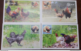 O) 2021 VIETNAM,  POULTRY,  ROOSTERS AND CHICKENS, MAXIMUM CARD, XF - Vietnam