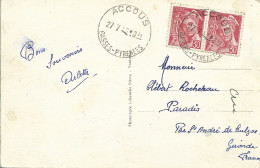 13L11 --- 64 ACCOUS A5 Horoplan 30c X 2 Mercure - Manual Postmarks