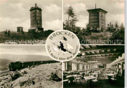 72703428 Brocken Berggasthaus Wetterwarte Aussichtsturm Hexe Eisenbahn Dampfloko - Wernigerode