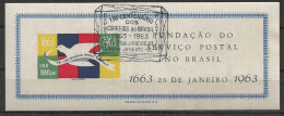 BRAZIL 1963  FOUNDATION OF THE POSTAL SERVICE IN BRAZIL USED - Blocs-feuillets