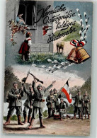 39868409 - WK I Soldaten WK I Frau Kind Feldpostexped. Division 15. B. Landw. Inft. Regiment 9. Komp. - Ostern