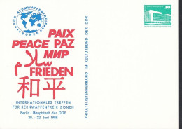 DDR PP 18, Ungebraucht, Für Atomwaffenfreie Zonen, Berlin, 1988 - Cartoline Private - Nuovi