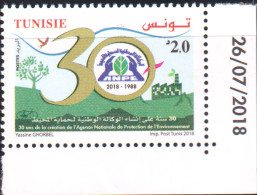 2018 - Tunisie  - 30 Ans De La Création De L'Agence Nationale De Protection -série Complète - 1V  Coin Daté  -  MNH***** - Tunisie (1956-...)
