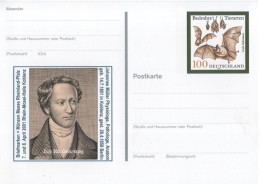 Germany Deutschland 2001 Johannes Muller, Physiologist Anatomist Ichthyologist, Koblenz, Fledermaus Fledermausart Bat - Postcards - Mint