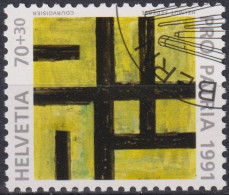 1991 Schweiz Pro Patria, Zeitgenössische Kunst, Monogramm, ⵙ Zum:CH B232, Mi:CH 1447, Yt: CH 1475 - Usati