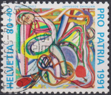 1991 Schweiz Pro Patria, Zeitgenössische Kunst, Vitalität, ⵙ Zum:CH B233, Mi:CH 1448, Yt: CH 1476 - Used Stamps