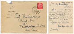 Germany 1940 Cover & Letter; Melle To Schiplage; 12pf. Hindenburg - Covers & Documents