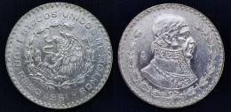 MEXICO 1961 $1 MORELOS 10 % Silver Peso, See Imgs., AU/BU Orig. Shine, Scarce Thus - Messico