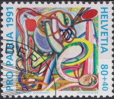 1991 Schweiz Pro Patria, Zeitgenössische Kunst, Vitalität, ⵙ Zum:CH B233, Mi:CH 1448, Yt: CH 1476 - Used Stamps