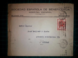 ARGENTINE, Enveloppe Appartenant à "Société Charitable Espagnole, Hôpital Espagnol" Circulant Avec Une Banderole Disant - Gebraucht
