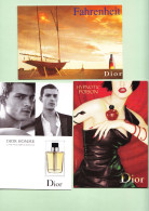 (B1-A) Dior, Fahrenheit, Dior Homme, Hypnotic Poison, Promocard 2215,2873,5668 - Publicité