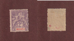 MOHELI - 15 De 1906/07 - Neuf * - Timbre Signé Au Dos - Type Timbre Colonie -  2f. Violet Sur Rose - 3 Scan - Ongebruikt