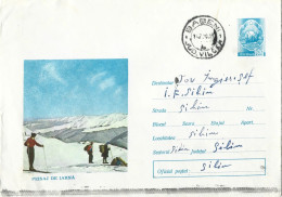 ROMANIA 1969 WINTER LANDSCAPE, SKIERS, CIRCULATED ENVELOPE, COVER STATIONERY - Ganzsachen