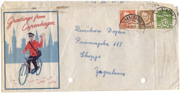 Denmark  Cover ,,Greetings From Copenhagen",letter 1960 Via Yugoslavia - Storia Postale