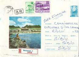 ROMANIA 1972 EFORIE NORD VIEW, PEOPLE FISHING, SEASIDE, BUILDING, BEACH, CIRCULATED ENVELOPE, COVER STATIONERY - Postwaardestukken