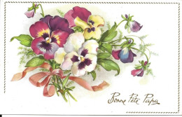 Carte Postale Fantaisie:  FÊTES DES PERES Bouquet De Pensées - Muttertag