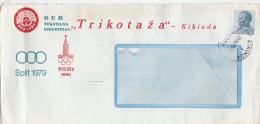 Yugoslavia Cover Trikotaza Kikinda,motive 1979 Mediterranean Games Split Croatia And Olympic Games 1980 Moscow Russia - Cartas & Documentos