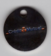 Jeton De Caddie En Métal - Crédit Mutuel - Banque - Trolley Token/Shopping Trolley Chip