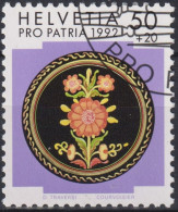 1992 Schweiz Pro Patria, Volkskunst, Keramikplatte ⵙ Zum:CH B235, Mi:CH 1470, Yt: CH 1399 - Used Stamps