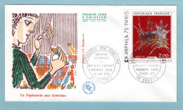 FDC France 1974 - Arphila 75 Paris - Georges Mathieu Manufacture Nationale Des Gobelins YT 1813 - Créteil - 1970-1979