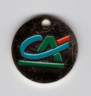 Jeton De Caddie En Métal - Crédit Agricole - Banque - Doré - Trolley Token/Shopping Trolley Chip