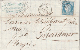Lettre De Héricourt à Gérardmer LAC - 1849-1876: Classic Period