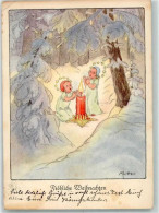 39738509 - Sign. Ritter Zwei Kinder Beten An Einer Kerze Im Winterlichen Wald Kuenstlerkarte - Altri & Non Classificati