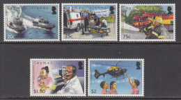 2012 Cayman Islands Emergency Services Fire Health Helicopters Complete Set Of 5 MNH - Kaaiman Eilanden