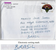 Portugal 2024 Cover From Alcobaça To Brazil Stamp 50 Years Of The Revolution Of April 25th 1974 Electronic Sorting Mark - Brieven En Documenten