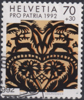 1992 Schweiz Pro Patria, Volkskunst, Scherenschnitt ⵙ Zum:CH B236, Mi:CH 1471, Yt: CH 1400 - Used Stamps