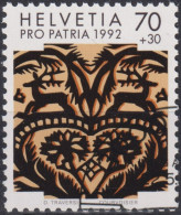 1992 Schweiz Pro Patria, Volkskunst, Scherenschnitt ⵙ Zum:CH B236, Mi:CH 1471, Yt: CH 1400 - Used Stamps