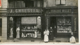 11 - Carcassonne - Carte Photo - Devanture Des Magasins J.Chrestia - Vincent Millet - Carcassonne