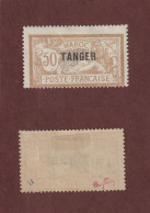 MAROC - TANGER - 93 De 1918/24 - Neuf * - Timbre Signé Au Dos - Type Merson - 50c. Brun Et Gris - 3 Scan - Ongebruikt