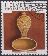 1992 Schweiz Pro Patria, Volkskunst, Rahmlöffel, ⵙ Zum:CH B237, Mi:CH 1472, Yt: CH 1401 - Used Stamps