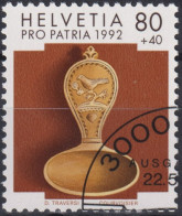 1992 Schweiz Pro Patria, Volkskunst, Rahmlöffel, ⵙ Zum:CH B237, Mi:CH 1472, Yt: CH 1401 - Used Stamps