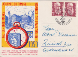 Sonderkarte  "Journée Du Timbre, La Chaux-de-Fonds"         1959 - Lettres & Documents