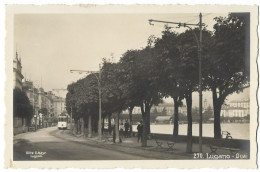 LUGANO: Strassenbahn Am Quai, Foto-AK ~1930 - Lugano