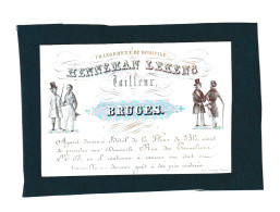 BRUGGE /BRUGES  - Carte De Visite Porcelaine - Tailleur HENNEMAN LEKENS   +/- 1840...50 - (Mi 13) - Tarjetas De Visita